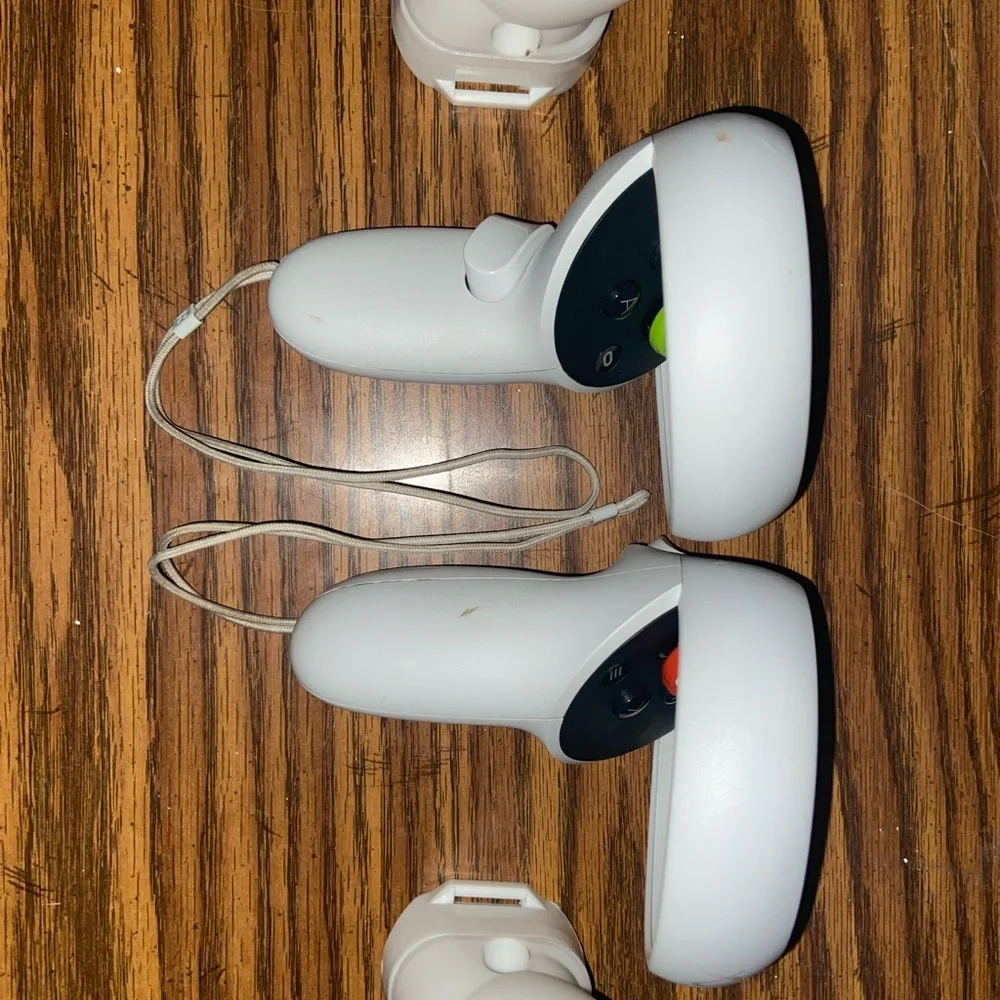 White VR Headset and Controllers